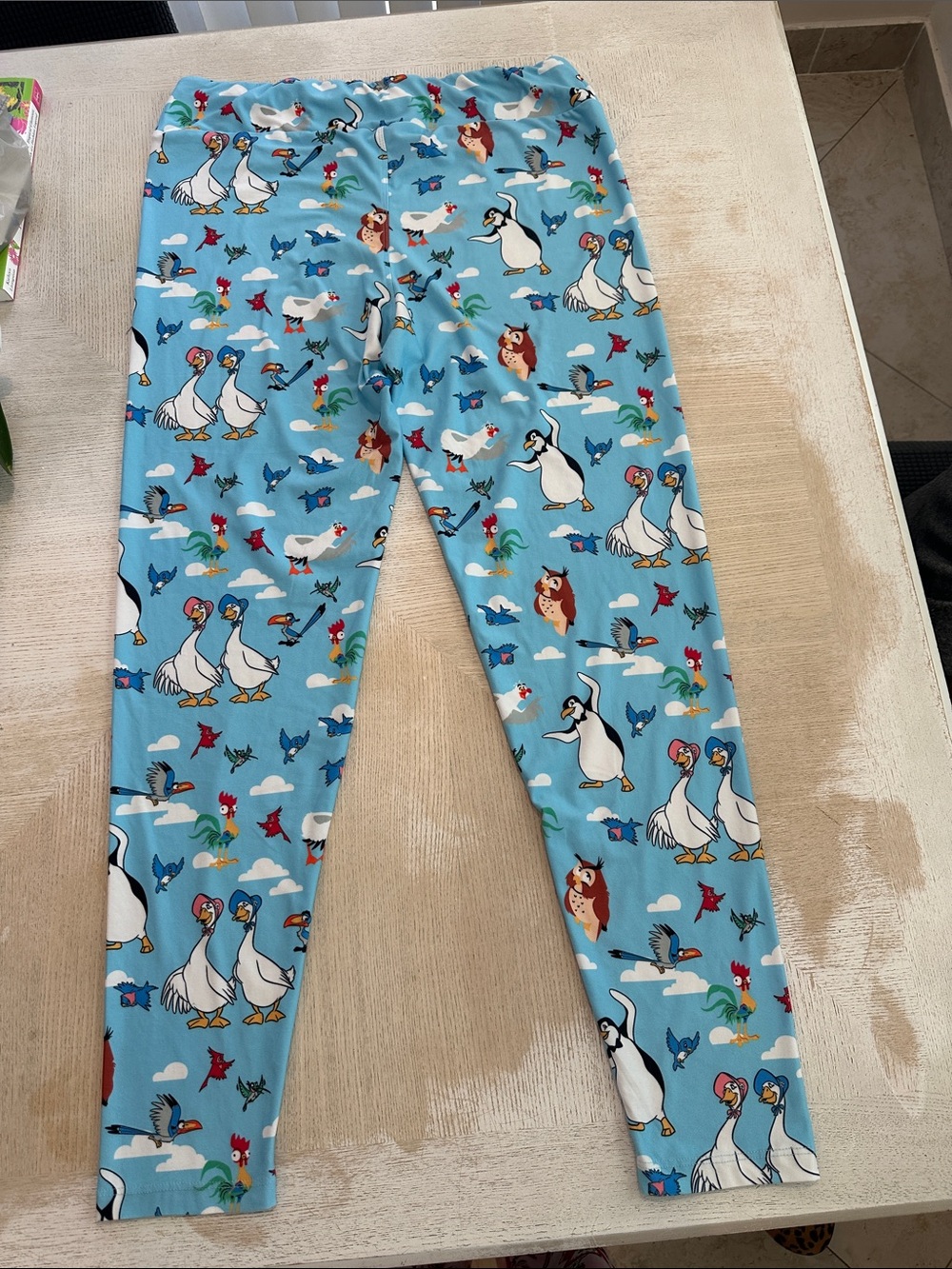 Disney Light Blue Cartoon Bird Leggings